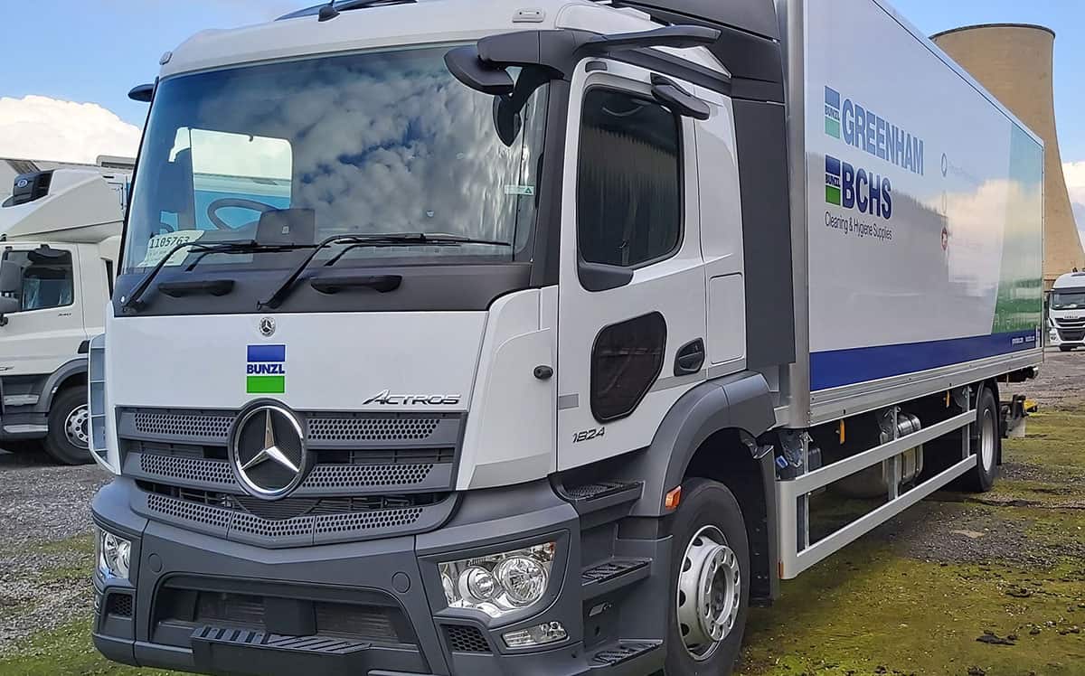 Mercedes ACTROS Rigid fitted with the Astra ClearView – Additional Low Level Passenger Side (Blind spot) Window for Heavy Goods Vehicles