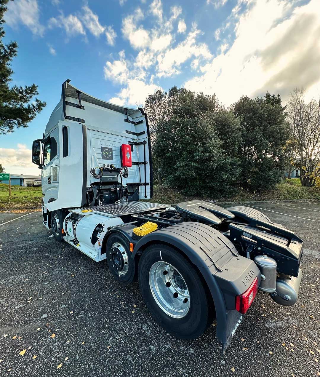 Bio/CNG powered truck, capable of running at 44 tonnes & a minimum range of 300miles between fills 